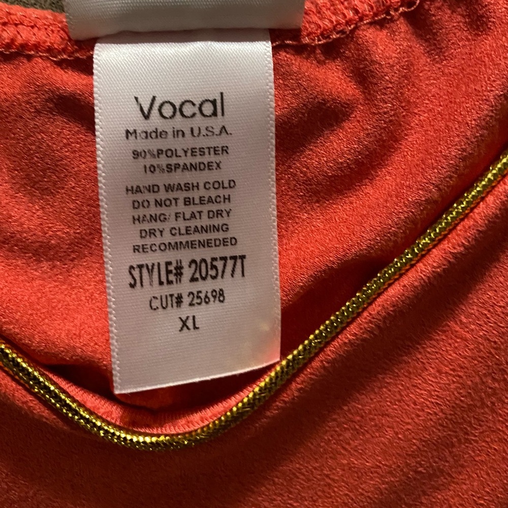 Vocal Orange Fringe with Gold Trim adjustable straps, soft feel and lightweight - Picture 10 of 10